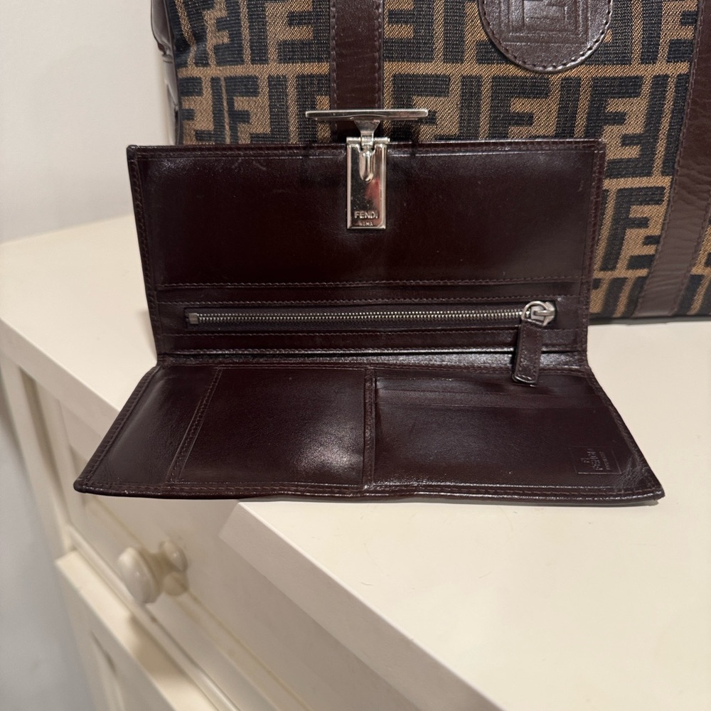 Fendi Zucca Vintage Top handle Boston Bag / Wallet bundle- Bag With COA - Picture 4 of 17
